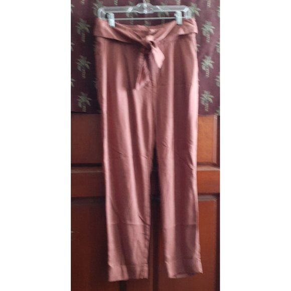 Cartonnier Anthropologie Cuff Pants Pleated Tie Front Rust High Waisted 6 - Picture 10 of 16